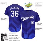 Custom Name and Number Baseball Jersey - Authentic 3D Pattern Design in Royal White-Navy Personalized Royal White-Navy 3D