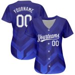 Custom Name and Number Baseball Jersey - Authentic 3D Pattern Design in Royal White-Navy Personalized Royal White-Navy 3D