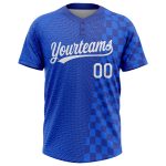 Custom Name and Number Unisex Softball Jersey - Personalized 3D Pattern in Royal White and Navy, Two-Button Design Personalized