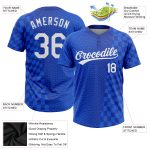 Custom Name and Number Unisex Softball Jersey - Personalized 3D Pattern in Royal White and Navy, Two-Button Design Personalized