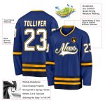 Custom Name and Number Personalized Royal White-Navy Hockey Jersey - Team Apparel Personalized Royal White-Navy Hockey Jersey