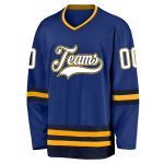 Custom Name and Number Personalized Royal White-Navy Hockey Jersey - Team Apparel Personalized Royal White-Navy Hockey Jersey