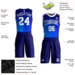 Custom Name and Number Personalized Basketball Jersey Suit - Royal White-Navy Round Neck Sublimation Team Outfit Personalized