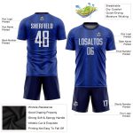 Custom White-Navy Sublimation Soccer Jersey - Personalized Soccer Uniform Personalized Royal White-Navy Sublimation Soccer