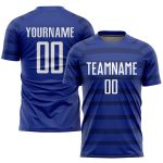 Custom Team Soccer Uniform Jersey with Personalized Name and Number - Royal White-Navy Sublimation Design Personalized Royal