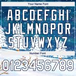 Personalized Winter Landscape Watercolor Bomber Jacket with Snowy Trees - Custom Name & Number Full-Snap Varsity Design Personalized