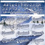Custom 3D Winter Snow Landscape Bomber Varsity Jacket with Personalized Name & Number - White-Navy Design Personalized Royal