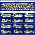 Custom Name and Number Personalized Royal White Navy-Yellow Hockey Jersey Lace Neck Team Personalized Royal White Navy-Yellow