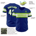 Custom Authentic Baseball Jersey with Personalized Name and Number, Royal White-Neon Green Team Design Personalized Royal
