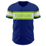 Custom Authentic Baseball Jersey with Personalized Name and Number, Royal White-Neon Green Team Design Personalized Royal