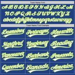 Custom Name and Number Authentic Throwback Baseball Jersey - Personalized Royal White Neon Green Team Jersey Personalized