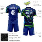 Custom Neon Green White Soccer Uniform Jersey - Personalized Sublimation Design Personalized Royal White-Neon Green Sublimation