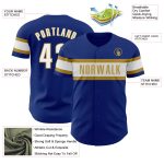 Authentic Personalized Baseball Jersey in Royal White and Old Gold Personalized Royal White-Old Gold Authentic Baseball Jersey