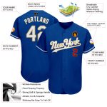 Custom Name and Number Baseball Jersey - Personalized Authentic Royal White-Old Gold Team Jersey Personalized Royal White-Old