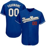 Custom Name and Number Baseball Jersey - Personalized Authentic Royal White-Old Gold Team Jersey Personalized Royal White-Old