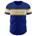 Authentic Personalized Baseball Jersey in Royal White and Old Gold Personalized Royal White-Old Gold Authentic Baseball Jersey