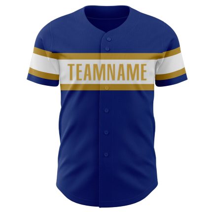 Authentic Personalized Baseball Jersey in Royal White and Old Gold Personalized Royal White-Old Gold Authentic Baseball Jersey