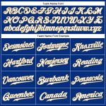 Custom Name and Number Personalized Authentic Baseball Jersey, Royal White and Old Gold Sleeveless Design Personalized Royal