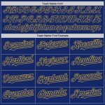 Custom Name and Number Personalized Royal White Old Gold Pinstripe Baseball Jersey - Authentic Split Fashion Design Personalized