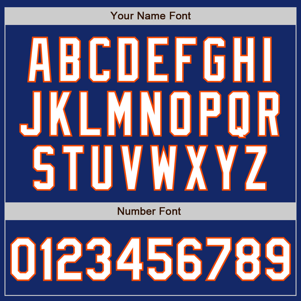 Personalized Royal White-Orange 3 Colors Arm Shapes Authentic Baseball Jersey Team Custom Name and Number Customizable Authentic Baseball Jersey - Personalized Royal White-Orange Team Jersey with Name and Number, 3 Colors Available - Image 6