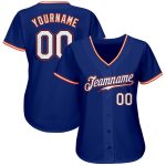 Personalized Authentic Baseball Jersey with Custom Name and Number - Royal White-Orange Team Style Personalized Royal White-Orange