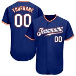 Personalized Authentic Baseball Jersey with Custom Name and Number - Royal White-Orange Team Style Personalized Royal White-Orange