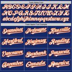 Custom Name and Number Personalized Baseball Jersey - Authentic White-Orange Raglan Sleeves Personalized Royal White-Orange