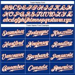 Custom Authentic Sleeveless Baseball Jersey - Personalized Royal White-Orange Team Name & Number Personalized Royal White-Orange