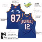 Custom Authentic White-Orange Throwback Basketball Jersey - Personalized Sports Apparel Personalized Royal White-Orange Authentic