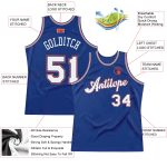 Custom Name and Number Personalized Royal White-Orange Basketball Jersey - Authentic Throwback Design Personalized Royal