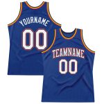 Custom Authentic White-Orange Throwback Basketball Jersey - Personalized Sports Apparel Personalized Royal White-Orange Authentic