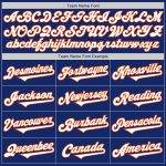 Custom Name and Number Authentic Two Tone Baseball Jersey - Personalized Royal White-Orange Team Jersey Personalized Royal