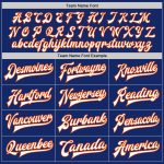 Custom Team Name Number Varsity Letterman Bomber Jacket White Orange Full-Snap Two Tone Personalized Personalized Royal White-Orange