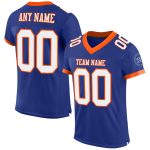 Custom Personalized Football Jersey - Royal White-Orange Mesh, Your Name & Number, Authentic Team Apparel Personalized Royal
