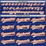 Custom Name and Number Unisex Softball Jersey - Personalized Royal White-Orange Two-Button Design Personalized Royal White-Orange