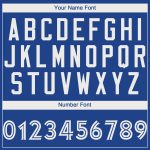 Custom Team Name and Number Performance T-Shirt - Personalized Royal White Tee Personalized Royal White Performance T-Shirt