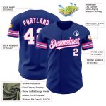 Custom Name and Number Baseball Jersey - Personalized Royal White-Pink Authentic Team Jersey Personalized Royal White-Pink