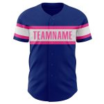 Personalized Authentic Baseball Jersey in Royal White and Pink Colors Personalized Royal White-Pink Authentic Baseball Jersey