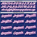 Custom Name Number Baseball Jersey for Team, Personalized Royal White-Pink Authentic Raglan Sleeves Personalized Royal White-Pink