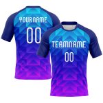 Custom Name Number Volleyball Uniform Jersey - Personalized Royal White-Pink Geometric Shape Personalized Royal White-Pink