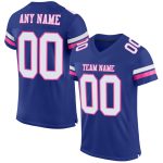 Personalized Authentic Football Jersey - Royal White Pink Mesh Design Personalized Royal White-Pink Mesh Authentic Football