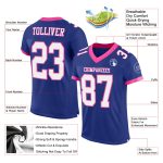 Custom Name Number Authentic Football Jersey - Personalized Royal White-Pink Mesh Team Jersey Personalized Royal White-Pink
