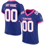 Custom Name Number Authentic Football Jersey - Personalized Royal White-Pink Mesh Team Jersey Personalized Royal White-Pink