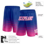 Custom Authentic Basketball Shorts with Personalized Name & Number, Royal White-Pink Pinstripe Fade Design Personalized Royal