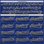 Custom Name and Number Authentic Baseball Jersey - Personalized Royal White Pinstripe Black Design Personalized Royal White