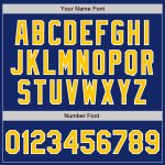Custom Name Number Authentic Baseball Jersey - Personalized Royal White Pinstripe Gold Design Personalized Royal White Pinstripe