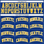 Personalized Gold-White Royal Pinstripe Basketball Jersey - Authentic Sports Apparel Personalized Royal White Pinstripe Gold-White