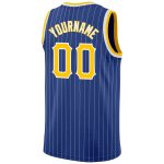 Personalized Gold-White Basketball Jersey with Custom Name & Number - Authentic Royal White Pinstripe Design Personalized