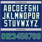 Custom Name & Number Authentic Baseball Jersey - Personalized Royal White Pinstripe Green & White Design Personalized Royal
