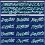 Custom Name & Number Authentic Baseball Jersey - Personalized Royal White Pinstripe Green & White Design Personalized Royal